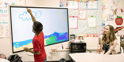Interactive whiteboards promote learning, collaboration at Hogg New Tech Center